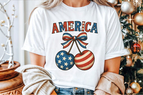 America Cherries Patriotic PNG Sublimation designartist 