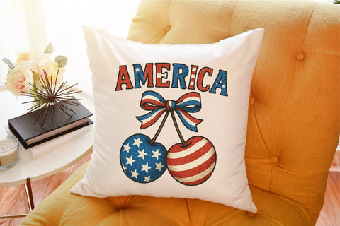 America Cherries Patriotic PNG Sublimation designartist 