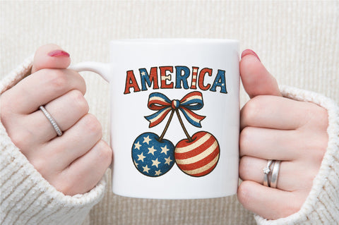 America Cherries Patriotic PNG Sublimation designartist 