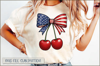 America Cherry Coquette Bow PNG Sublimation Shetara Begum 