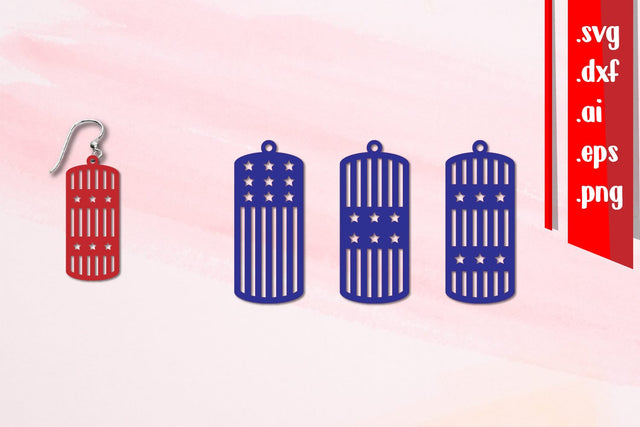 America Earrings | Patriotic Earrings SVG zafrans studio 
