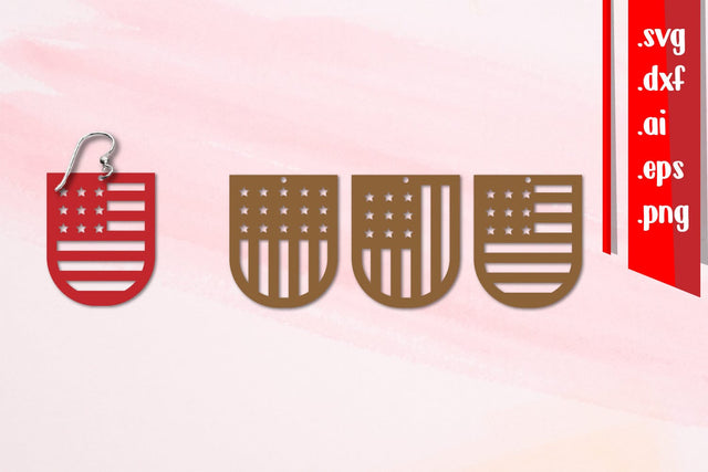 America Earrings | Patriotic Earrings SVG zafrans studio 