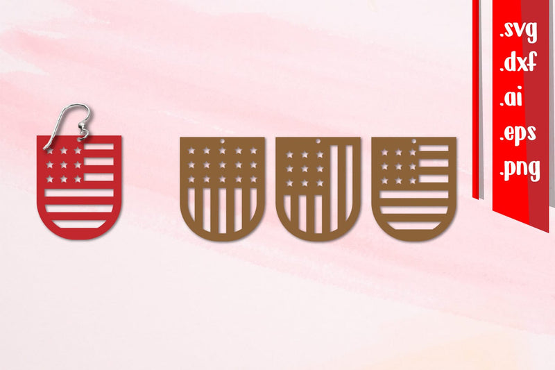 America Earrings | Patriotic Earrings SVG zafrans studio 