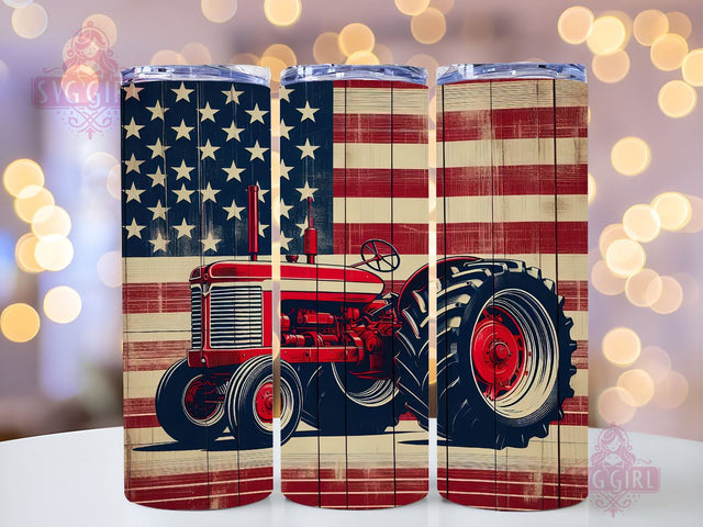 America Farm Tractor 20oz Tumbler Wrap Sublimation Design, Straight Tapered Tumbler Wrap, 4th of July Tumbler Png, Instant Digital Download Sublimation SvggirlplusArt 