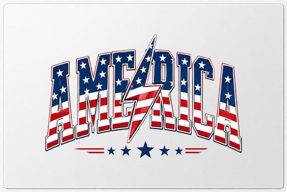 America Flag Lettering PNG Patriotic USA Pride Digital Download SVG BillahCrafts 
