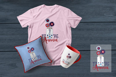 America Flower, Patriotic Flower Sublimation Sublimation zafrans studio 