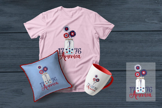 America Flower, Patriotic Flower Sublimation Sublimation zafrans studio 