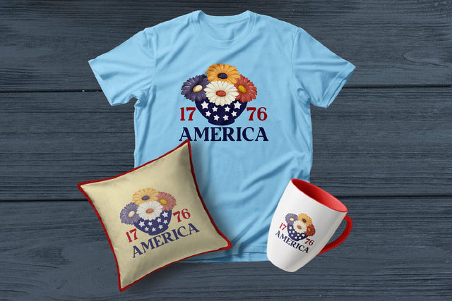 America Flower, Patriotic Flower Sublimation SVG zafrans studio 