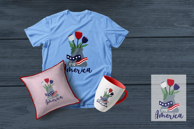 America Flower, Patriotic Flower Sublimation SVG zafrans studio 