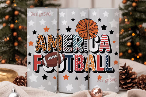 America Football 20oz Tumbler Wrap Sublimation DesignSVG 