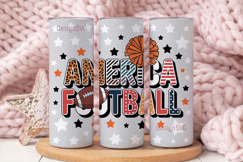 America Football 20oz Tumbler Wrap Sublimation DesignSVG 