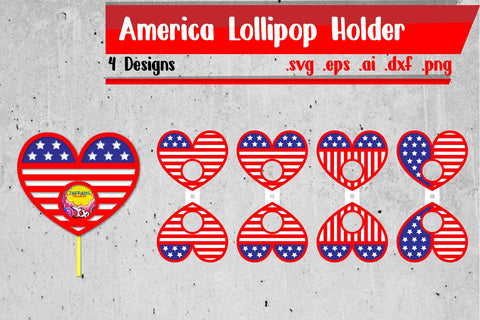 America Lollipop Holders 3D Paper zafrans studio 