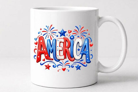 America PNG Patriotic Word Art Digital Download SVG BillahCrafts 