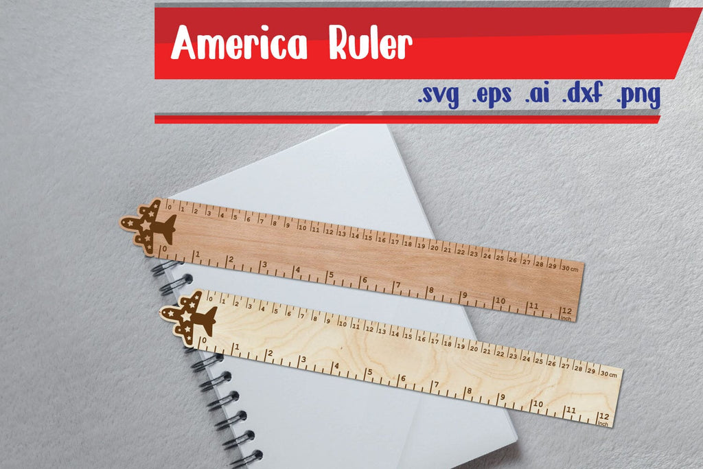 Plan El Ruler America Ruler Laser Cut - Plan Ruler - So Fontsy