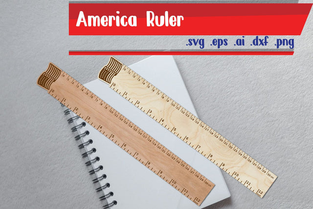 America Ruler Laser Cut - USA Ruler SVG zafrans studio 