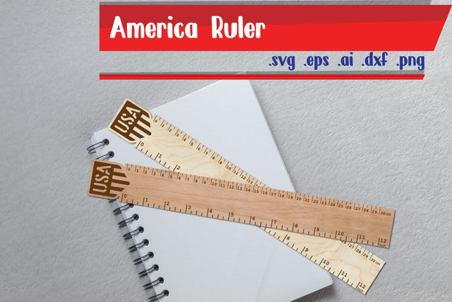 America Ruler Laser Cut - USA Ruler SVG zafrans studio 