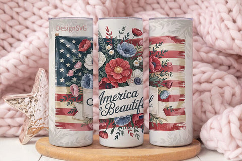 America the Beautiful 20oz Tumbler Wrap Sublimation DesignSVG 