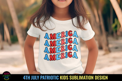 America Tshirt PNG I Kids 4th of July Sublimation Tshirt Sublimation Happy Printables Club 