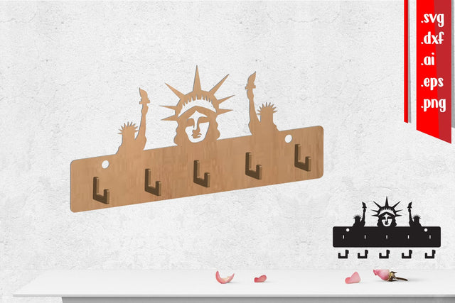 America Wall Hanger, wall clothes hanger, Wooden Key Holder, Coat Rack SVG zafrans studio 