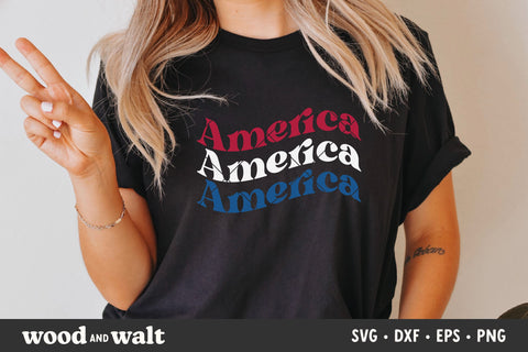 America Wave SVG | 4th of July Cut File SVG Wood And Walt 