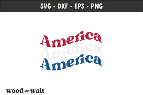 America Wave SVG | 4th of July Cut File SVG Wood And Walt 