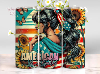American babe 20 oz skinny tumbler png sublimation design download, American tumbler wrap pn Sublimation WillowSageDesign 