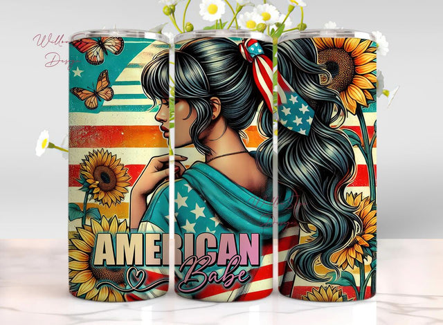 American babe 20 oz skinny tumbler png sublimation design download, American tumbler wrap pn Sublimation WillowSageDesign 