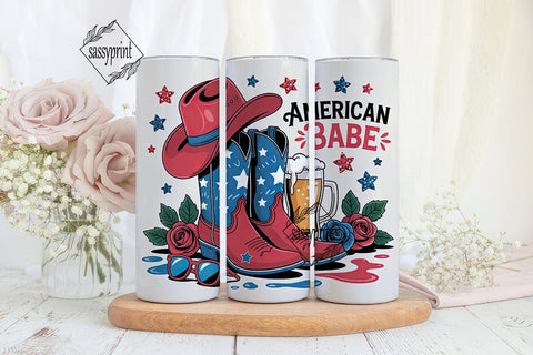 American Babe 20oz Tumbler Wrap Sublimation sassyprint 