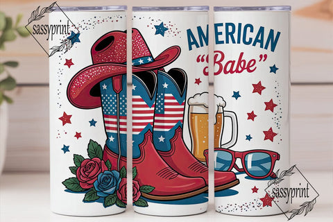 American Babe 20oz Tumbler Wrap Sublimation sassyprint 