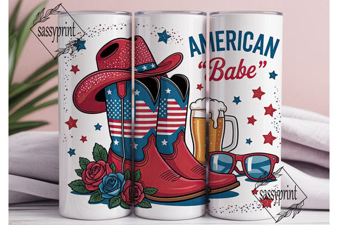 American Babe 20oz Tumbler Wrap Sublimation sassyprint 