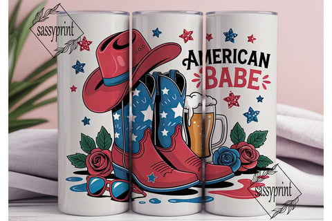 American Babe 20oz Tumbler Wrap Sublimation sassyprint 