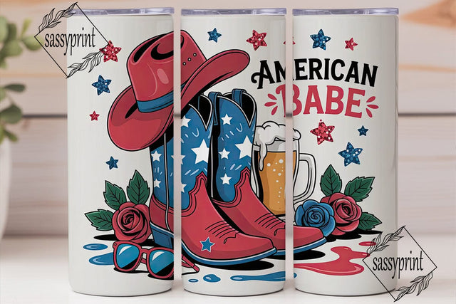 American Babe 20oz Tumbler Wrap Sublimation sassyprint 