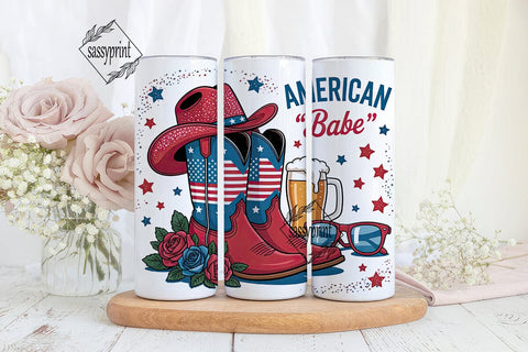 American Babe 20oz Tumbler Wrap Sublimation sassyprint 