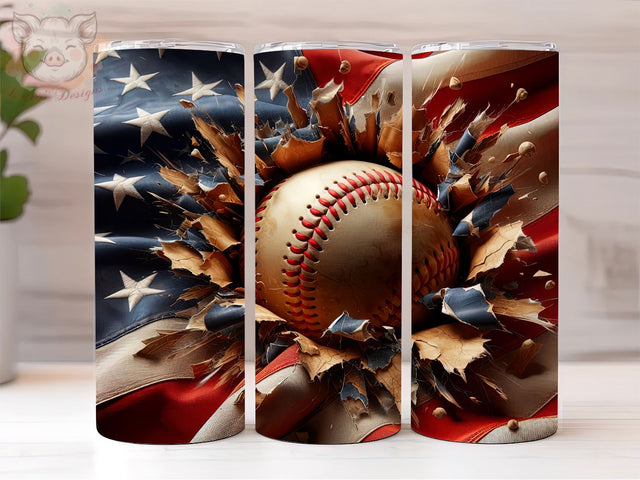 American Baseball 20oz Tumbler Png, Straight & Tapered Tumbler Png, Baseball Tumbler Png, Digital Download PNG Sublimation Lara' s Designs 