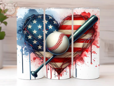 American Baseball 20oz Tumbler Png, Sublimation Design, Baseball Tumbler Png, Digital Download PNG Sublimation Lara' s Designs 