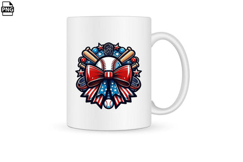 American Baseball USA Flag Coquette PNG Printable File Sublimation Creativedesigntee 