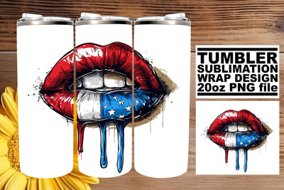 American Beauty: 3D Lips Tumbler Art Sublimation afrosvg 