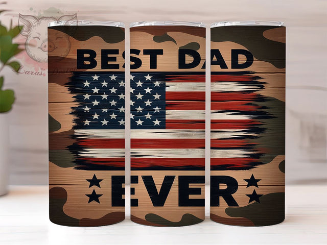 American Best Dad Ever 20oz Tumbler Png, Straight & Tapered Tumbler Png, American Flag Dad Tumbler Png, Digital Download PNG Sublimation Lara' s Designs 
