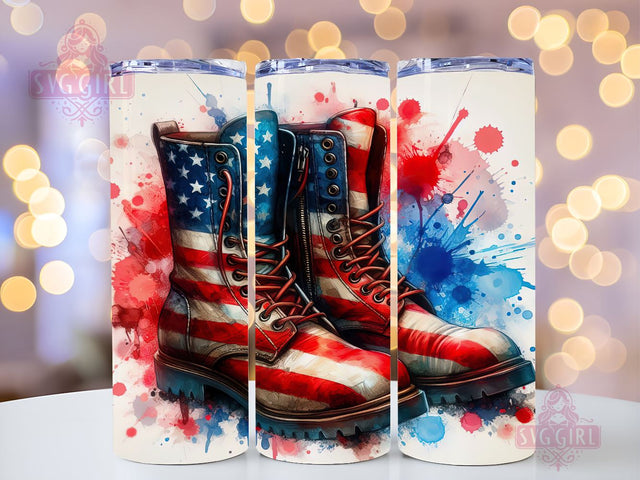 American Boots 20oz Tumbler Wrap Sublimation Design, Straight Tapered Tumbler Wrap, 4th of July Tumbler Png, Instant Digital Download Sublimation SvggirlplusArt 