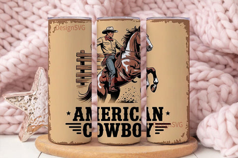 American Cowboy 20oz Tumbler Wrap Sublimation DesignSVG 
