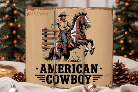 American Cowboy 20oz Tumbler Wrap Sublimation DesignSVG 