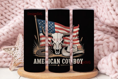 American Cowboy 20oz Tumbler Wrap Sublimation DesignSVG 