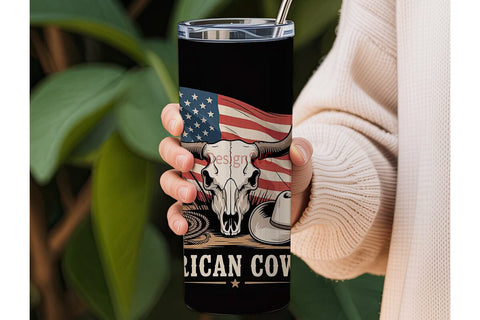 American Cowboy 20oz Tumbler Wrap Sublimation DesignSVG 