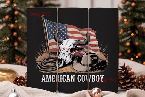 American Cowboy 20oz Tumbler Wrap Sublimation DesignSVG 
