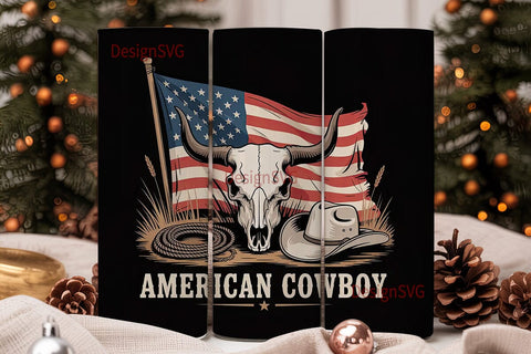 American Cowboy 20oz Tumbler Wrap Sublimation DesignSVG 