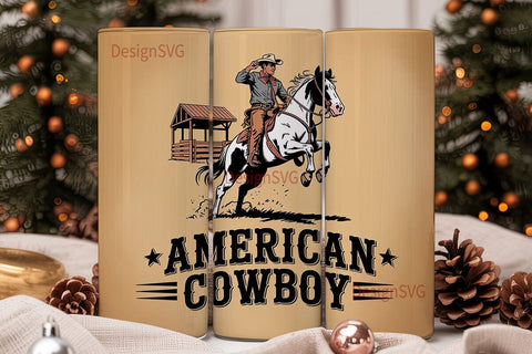 American Cowboy 20oz Tumbler Wrap Sublimation DesignSVG 