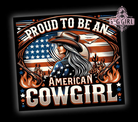 American Cowgirl 20oz Tumbler Wrap Sublimation Design, Straight Tapered Tumbler Wrap, 4th of July Tumbler Png, Instant Digital Download Sublimation SvggirlplusArt 