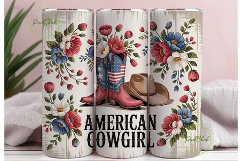 American Cowgirl 20oz Tumbler Wrap Sublimation PixelChick 