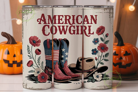 American Cowgirl 20oz Tumbler Wrap Sublimation PixelChick 