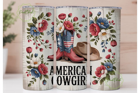 American Cowgirl 20oz Tumbler Wrap Sublimation PixelChick 